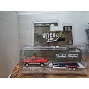 Greenlight Hitch & Tow 1991 Dodge Ram Power Ram 250 Car Hauler 1:64 Diecast w/ …